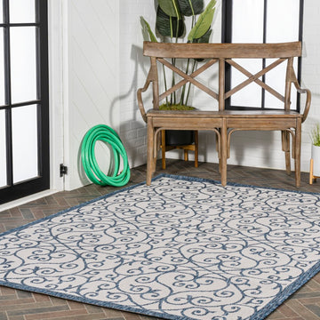 Madrid Vintage Filigree Textured Weave Indoor/outdoor Area Rug